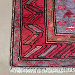 Persian Houpa Zanjan Rug, border and fringe detail, hand-knotted wool with red colouring. SKU 30175.