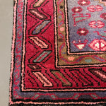 Persian Houpa Zanjan Rug, border and fringe detail, hand-knotted wool with red colouring. SKU 30175.