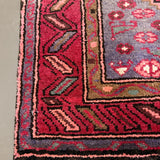 Persian Houpa Zanjan Rug, border and fringe detail, hand-knotted wool with red colouring. SKU 30175.