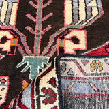 Vintage Tafresh Rug — Mirrored Motifs on a Dark Field with Red & Ivory Borders. Original rug photograph; SKU 30195; source 30195 IMG_6677.