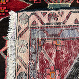 Vintage Tafresh Rug — Mirrored Motifs on a Dark Field with Red & Ivory Borders. Original rug photograph; SKU 30195; source 30195 IMG_6678.