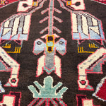 Vintage Tafresh Rug — Mirrored Motifs on a Dark Field with Red & Ivory Borders. Original rug photograph; SKU 30195; source 30195 IMG_6686.
