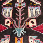 Vintage Tafresh Rug — Mirrored Motifs on a Dark Field with Red & Ivory Borders. Original rug photograph; SKU 30195; source 30195 IMG_6691.