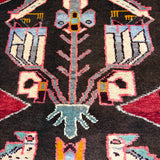 Vintage Tafresh Rug — Mirrored Motifs on a Dark Field with Red & Ivory Borders. Original rug photograph; SKU 30195; source 30195 IMG_6691.