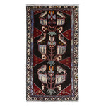 Persian Tafresh Rug, top view on white background, hand-knotted wool with blue colouring. SKU 30195.