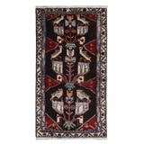 Persian Tafresh Rug, top view on white background, hand-knotted wool with blue colouring. SKU 30195.