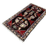 Persian Tafresh Rug, diagonal full view, hand-knotted wool with blue colouring. SKU 30195.