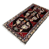Persian Tafresh Rug, diagonal full view, hand-knotted wool with blue colouring. SKU 30195.