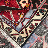 Persian Tafresh Rug, folded corner and reverse, hand-knotted wool with blue colouring. SKU 30195.