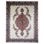 Vintage Tabriz Rug, top view on white background, hand-knotted wool pile. SKU 30228.