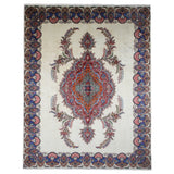 Vintage Tabriz Rug, top view on white background, hand-knotted wool pile. SKU 30228.