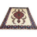 Vintage Tabriz Rug, full rug in perspective showing the patterned field and borders, hand-knotted wool pile. SKU 30228.