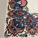 Vintage Tabriz Rug, corner, border and fringe detail, hand-knotted wool pile. SKU 30228.
