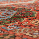 Afghan Mamluk Runner in rust and turquoise — pattern, texture or angled view