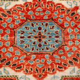 Afghan Mamluk Runner in rust and turquoise — pattern, texture or angled view