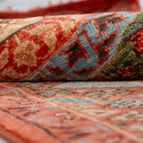 Afghan Mamluk Runner in rust and turquoise — pattern, texture or angled view