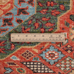 Afghan Mamluk Runner in rust and turquoise — pattern, texture or angled view