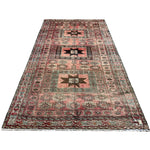 Vintage Hamadan Rug, front perspective view of the complete rug, hand-knotted wool pile. SKU 30496.