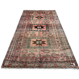 Vintage Hamadan Rug, front perspective view of the complete rug, hand-knotted wool pile. SKU 30496.