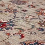 Afghan Sultani Rug in beige and burgundy — pattern, texture or angled view