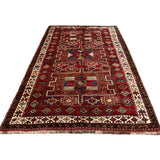 Persian Quchan Kurdish Rug, lengthwise view, hand-knotted wool with red colouring. SKU 30811.