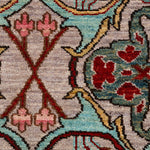 Afghan Chobbi Runner in cream, turquoise and burgundy — pattern, texture or angled view