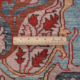 Afghan Chobbi Runner in cream, turquoise and burgundy — pattern, texture or angled view