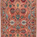 Afghan Sultani Rug in rust and teal — full rug view