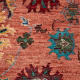 Afghan Sultani Rug in rust and teal — pattern, texture or angled view