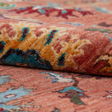 Afghan Sultani Rug in rust and teal — pattern, texture or angled view