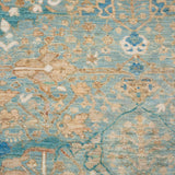 Chobbi Rug in pale turquoise and sand — pattern, texture or angled view