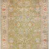 Chobbi Rug in olive green and cream — full rug view