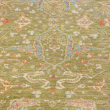 Chobbi Rug in olive green and cream — pattern, texture or angled view