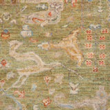 Chobbi Rug in olive green and cream — pattern, texture or angled view