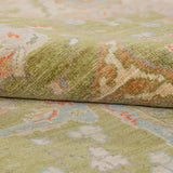 Chobbi Rug in olive green and cream — pattern, texture or angled view