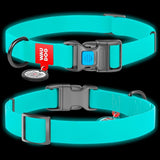 Waterproof Dog Collar Heavy Duty Adjustable for Medium Dogs M Size Glow in Dark Rug the Rock