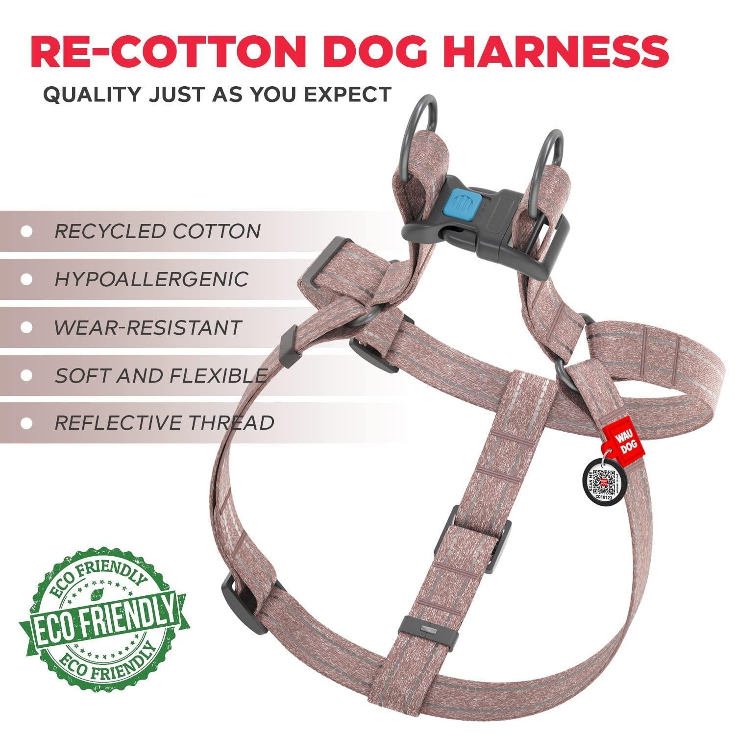 Brown Cotton Dog Harness Eco Friendly Adjustable for Large Dogs L Size 2735 in Rug the Rock