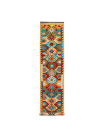 Diamond Chain in Gold & Turquoise | 2'9" × 16' (83 × 488 cm)