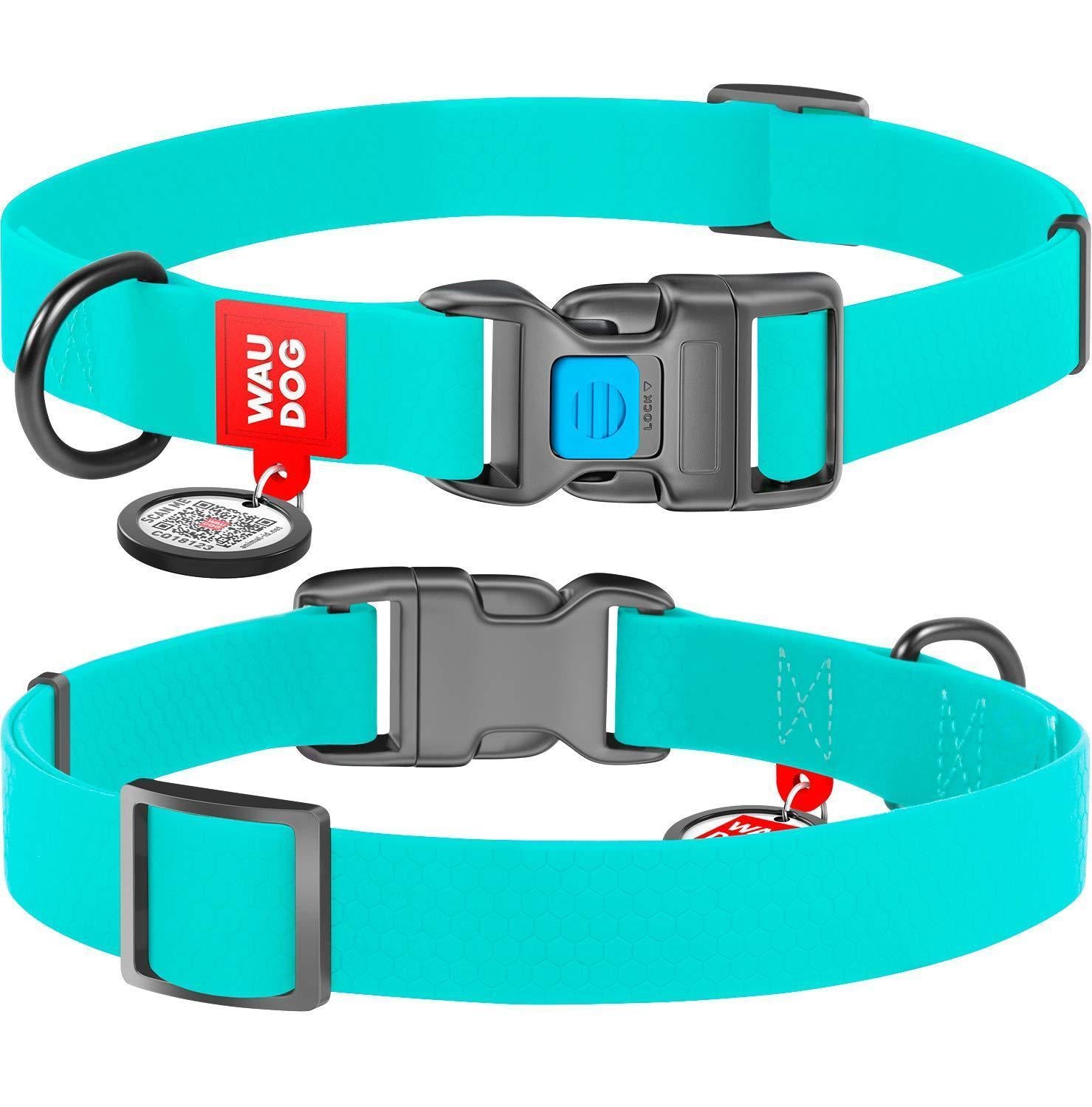 Waterproof Dog Collar Heavy Duty Adjustable for Medium Dogs M Size Glow in Dark Rug the Rock