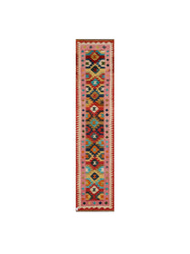 Diamond Chain with Pink Borders | 2'10" × 12'8" (86 × 385 cm)