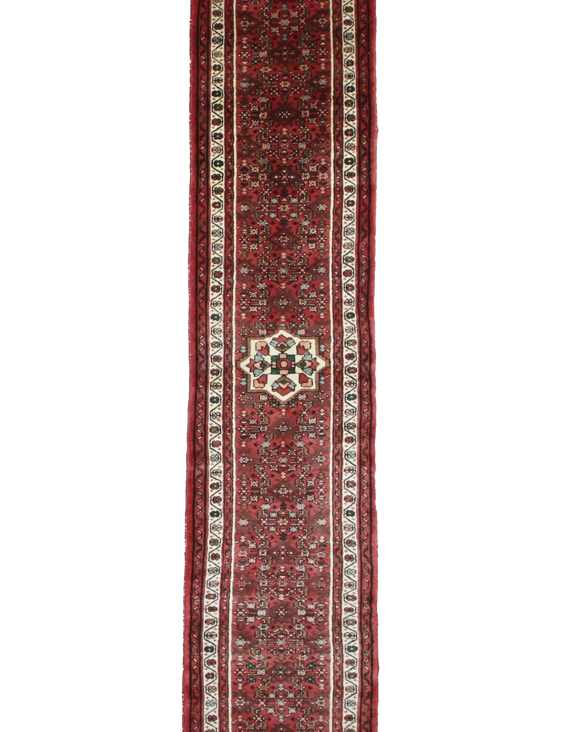 Vintage Hosseinabad Wool Runner, full rug view. Original catalog photograph; SKU EE 1.0067.