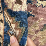 Vintage Sarouk Rug — Repeating Florals on Muted Pink. Rug pile and texture detail; SKU EE 1.0236; source IMG_6650.
