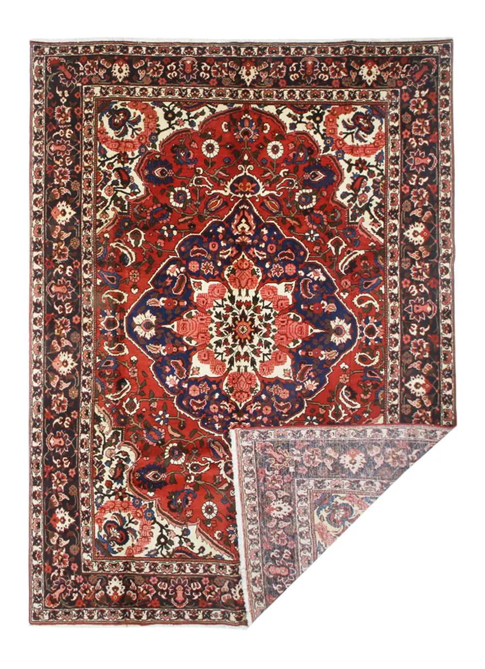 Vintage Chaleshtor Bakhtiari Wool Rug, full rug view. Original catalog photograph; SKU EE 1.1547.