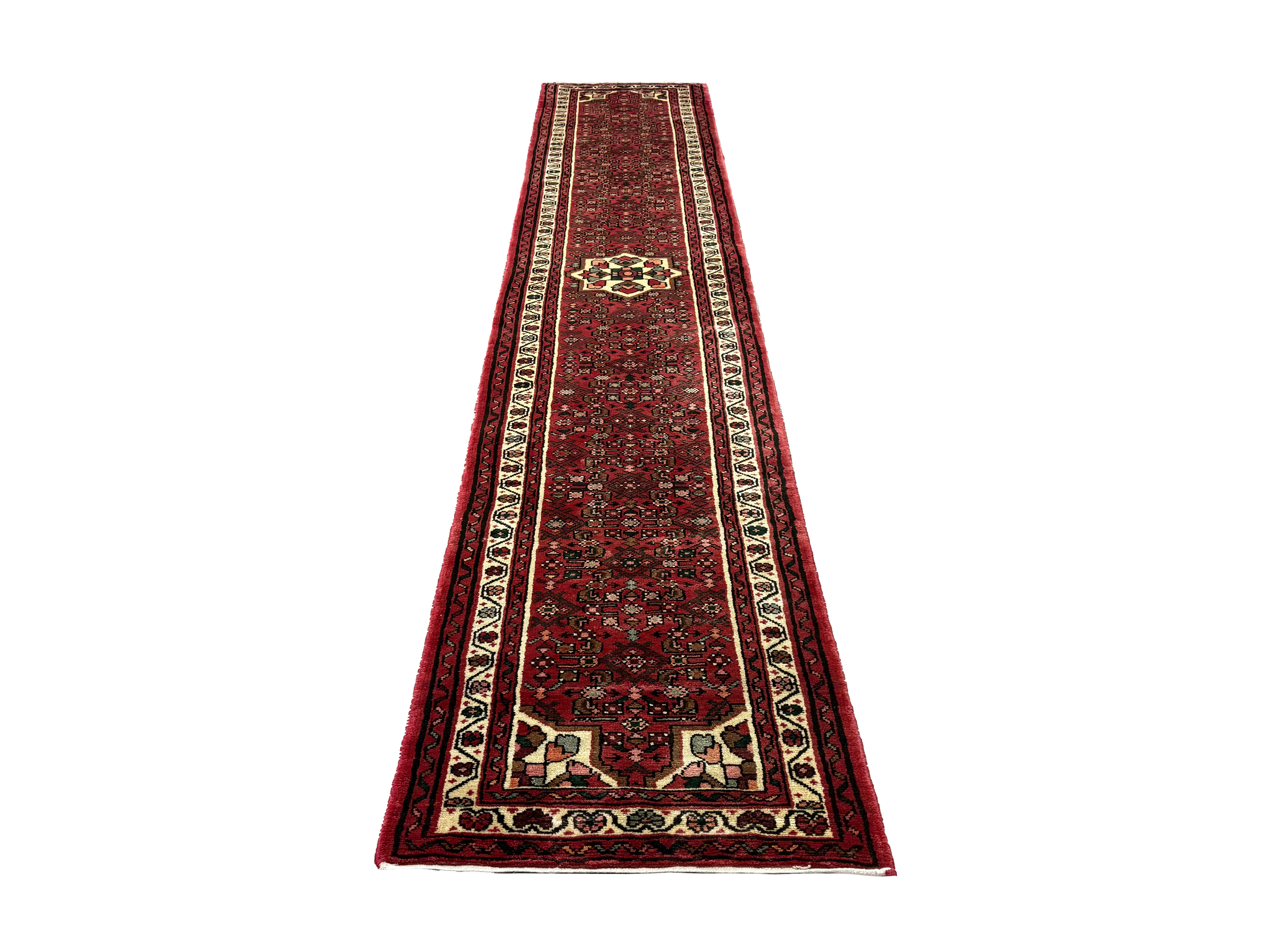 Vintage Hosseinabad Wool Runner | 2'5" × 12'6". Edited documentary rug photograph; SKU EE 1.0067; source undefined.