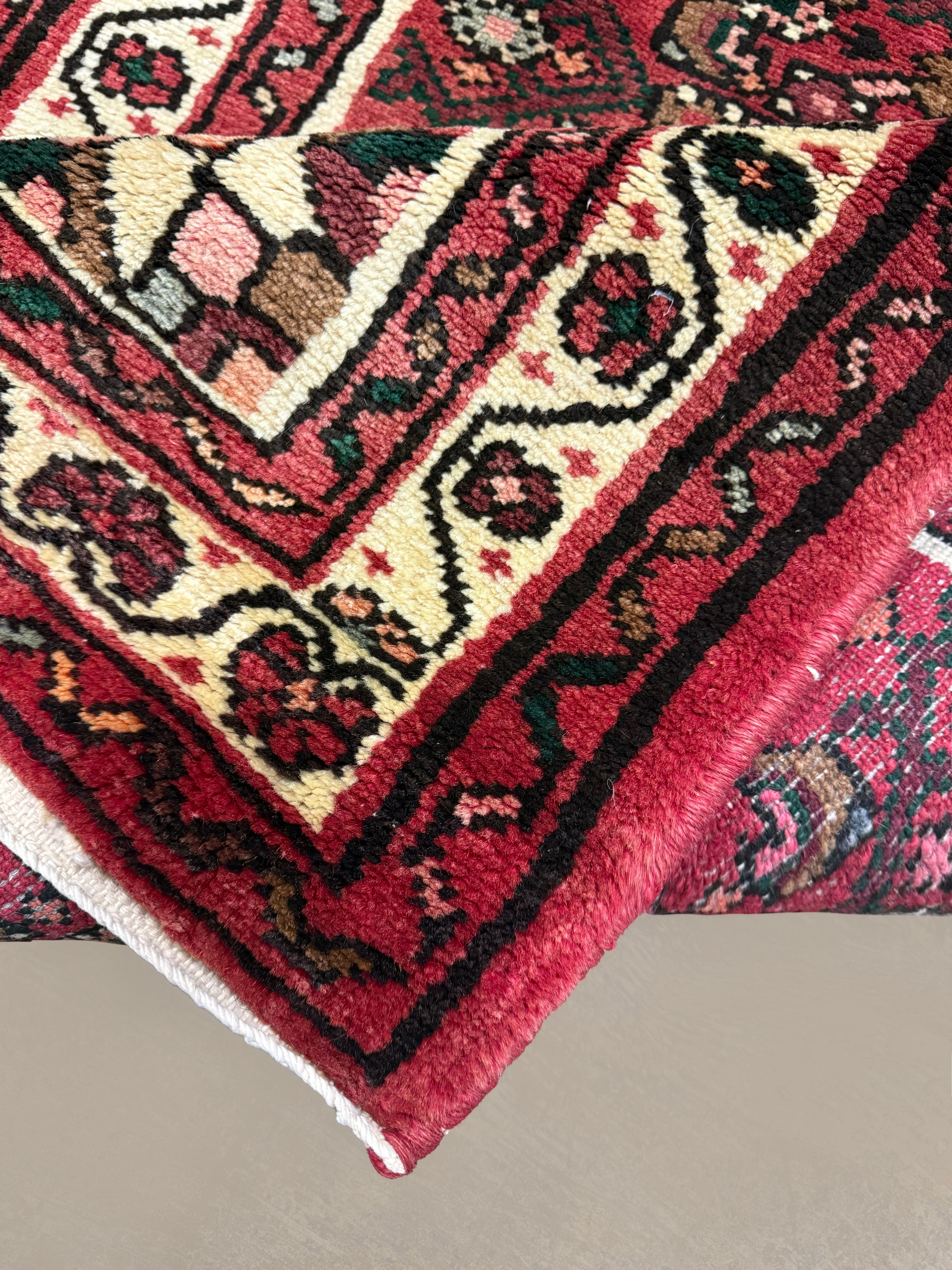 Vintage Hosseinabad Wool Runner | 2'5" × 12'6". Edited documentary rug photograph; SKU EE 1.0067; source undefined.