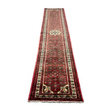 Vintage Hosseinabad Wool Runner | 2'5" × 12'6". Edited documentary rug photograph; SKU EE 1.0067; source undefined.