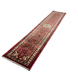 Vintage Hosseinabad Wool Runner | 2'5" × 12'6". Edited documentary rug photograph; SKU EE 1.0067; source undefined.