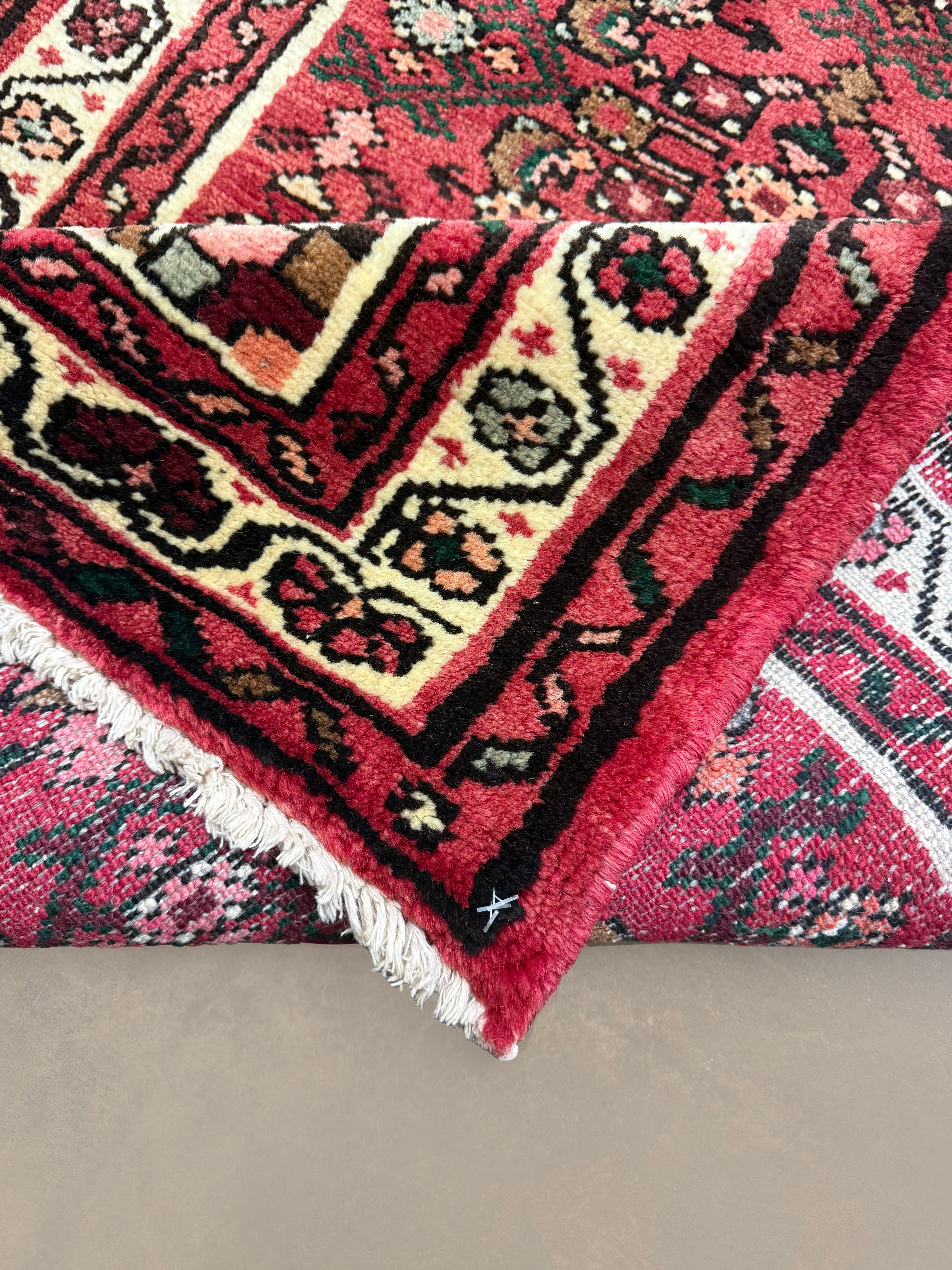 Vintage Hosseinabad Wool Runner | 2'5" × 12'6". Edited documentary rug photograph; SKU EE 1.0067; source undefined.