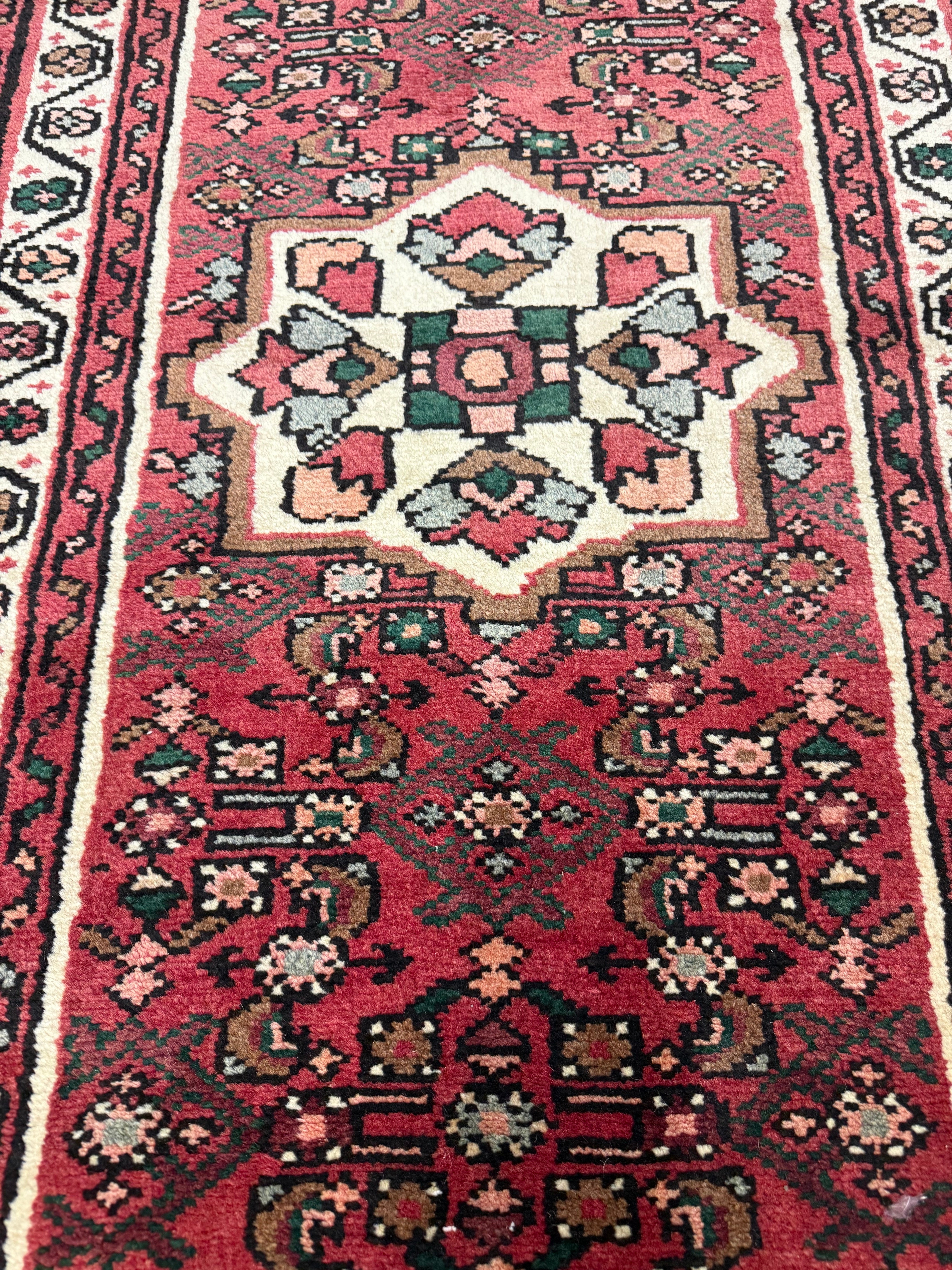 Vintage Hosseinabad Wool Runner | 2'5" × 12'6". Original rug photograph; SKU EE 1.0067; source undefined.