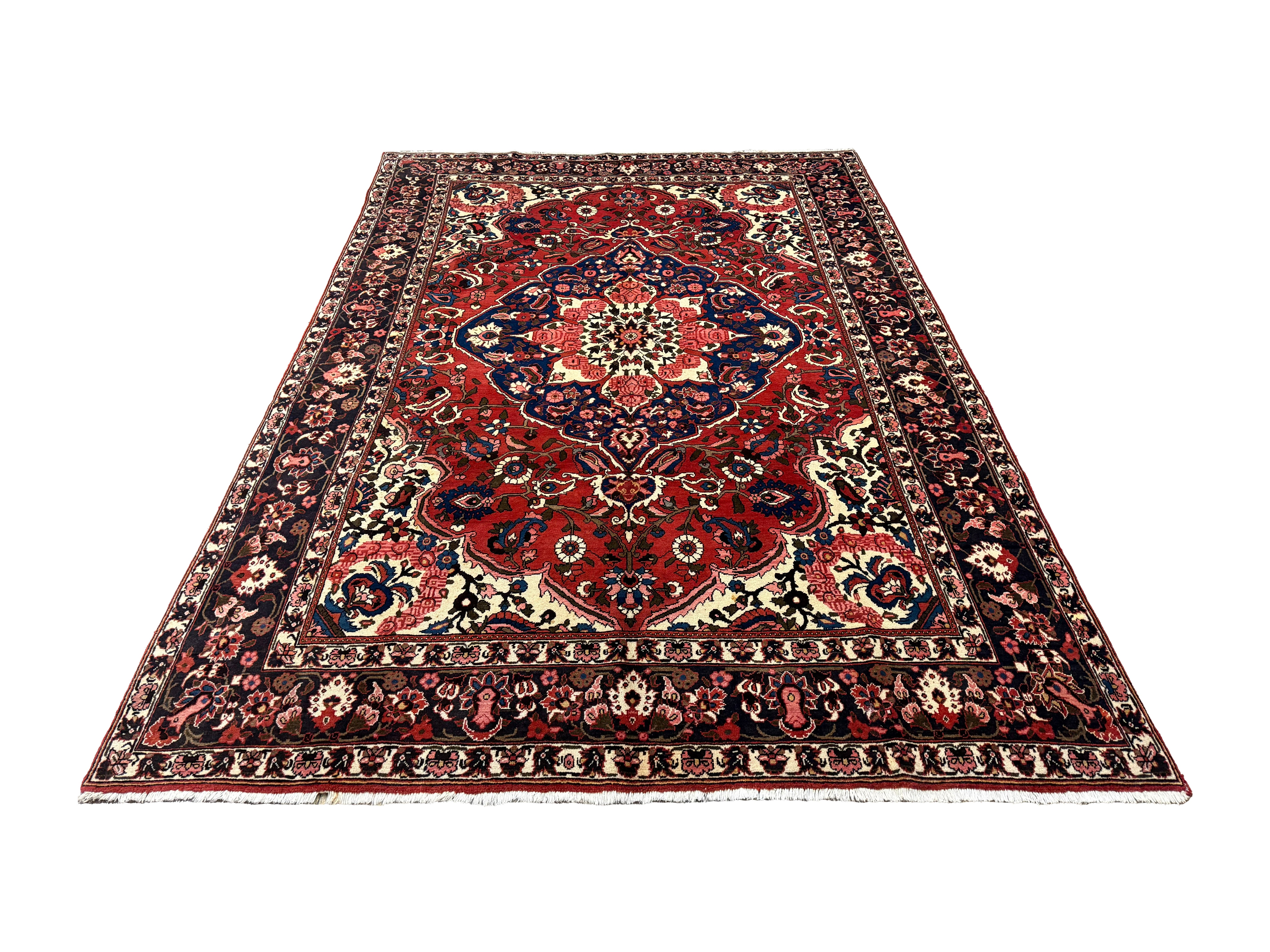 Vintage Chaleshtor Bakhtiari Wool Rug. Edited documentary rug photograph; SKU EE 1.1547; source IMG_7289.